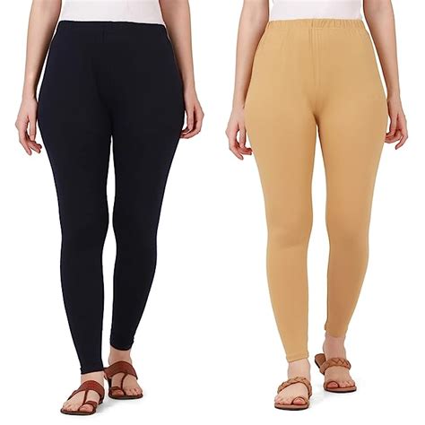 Buy Buynewtrend Pure Cotton Ankle Length Women Legging-Pack of 2 at ...