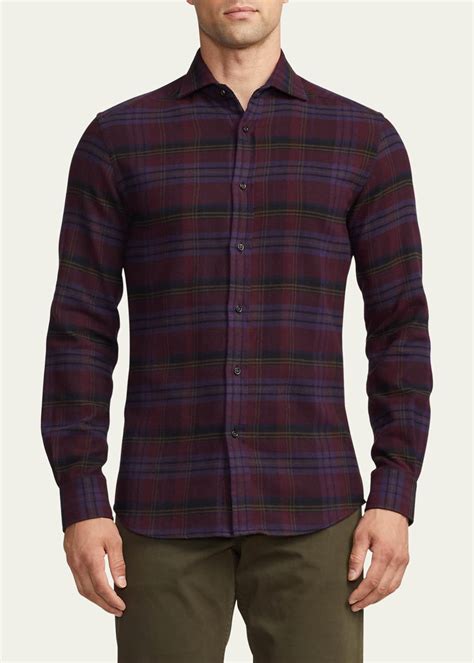 Ralph Lauren Purple Label Men's Aston Plaid Flannel Sport Shirt ...