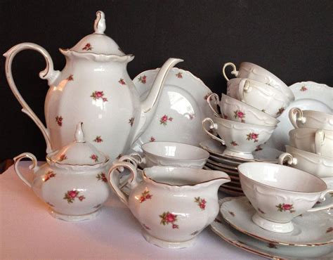 61 PCS BAVARIA WESTERN GERMANY CHINA ROSE BUD Coffee Tea Set | #1806287297