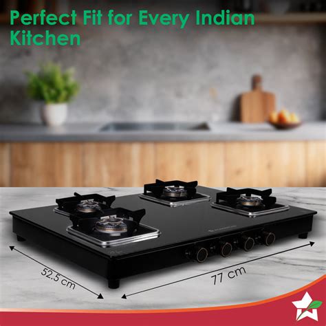 Royal 4 Brass Burner Gas Stove, LPG Gas Stove for Kitchen, ISI-approve ...