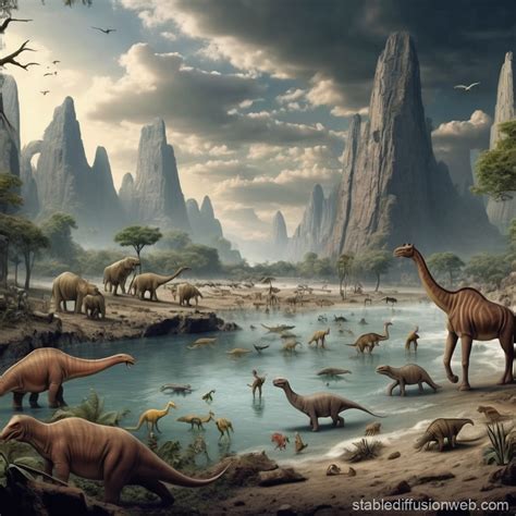 Life on Earth 2 Million Years Ago | Stable Diffusion Online
