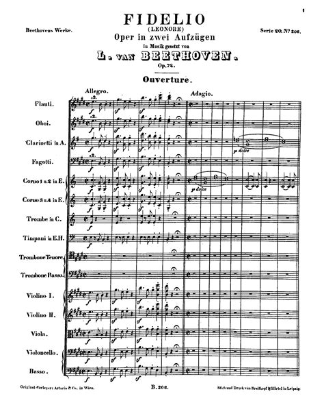 Beethoven, Ludwig van - Fidelio, Op.72 for Opera Full Score - Free ...