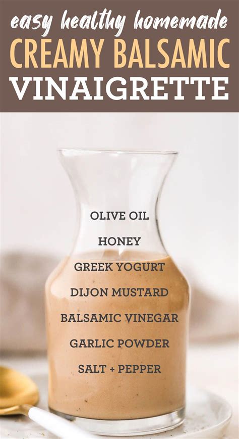 Healthy Homemade Creamy Balsamic Vinaigrette Salad Dressing | Salad ...