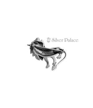 Sterling Silver Lion Design Shirt Brooches - Silver Palace