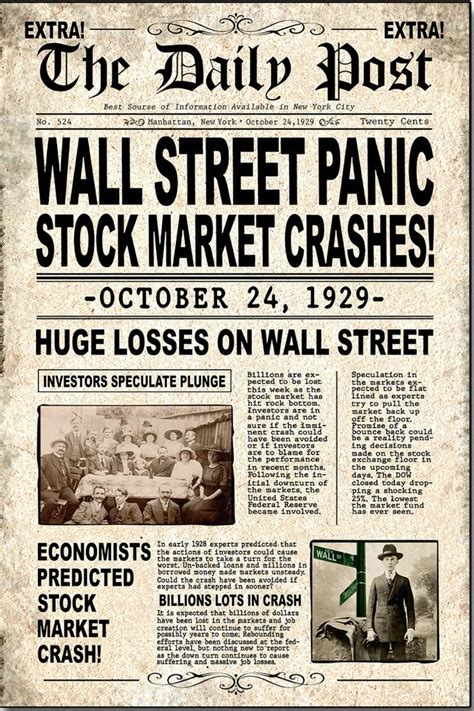 Wall Street Stock Market Crash October 24, 1929 Poster | http://ebay ...