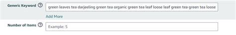 Add more section under Generic Key word section not saving