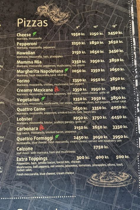 Menu at 101 Bistro restaurant, Reykjavík