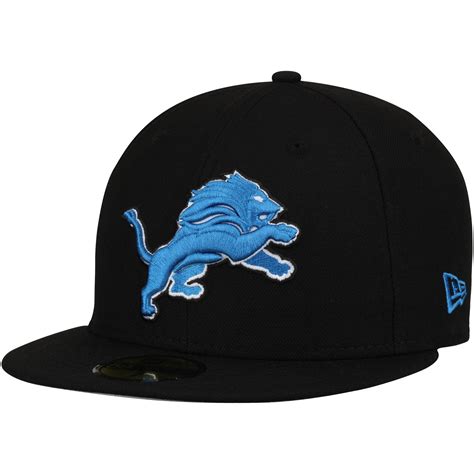 Men's Detroit Lions New Era Black Omaha 59FIFTY Fitted Hat