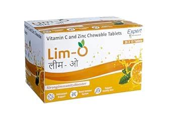 Lim-O Vitamin C(500mg) & Zinc, Chewable Tablets for Immunity Skin ...