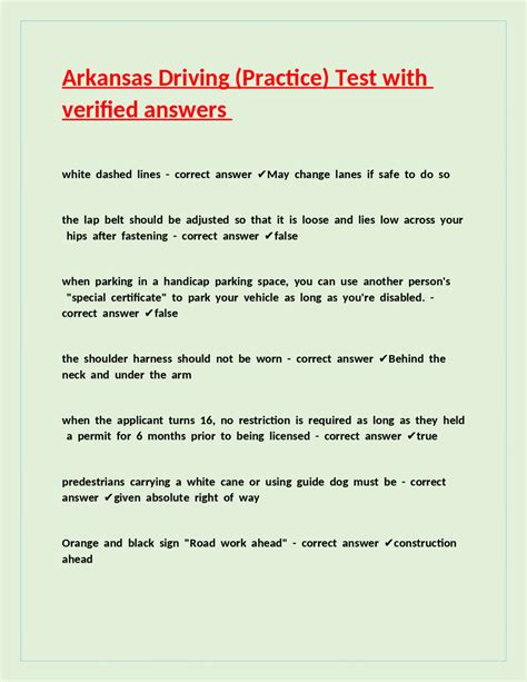 Arkansas Driving Test Practice Questions with Answers | Exams Insurance ...