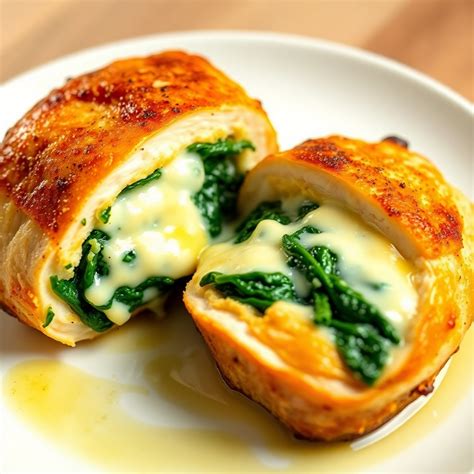 Cheesy Spinach Stuffed Chicken Breast Recipe | cookAIfood