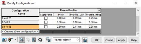 Create Custom Thread SolidWorks 的图像结果