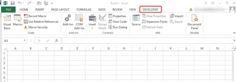 Adding Developer Tab in Excel 的图像结果