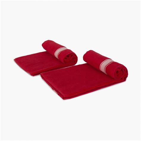 Buy HILDA DOBBY Cotton Bath Towel- Set Of 2 Pcs from Home Centre at ...