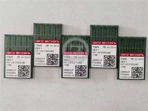 #773475 DBX1 Nm 100/16 FFG / SES GEBEDUR Groz Beckert Sewing Machine N ...