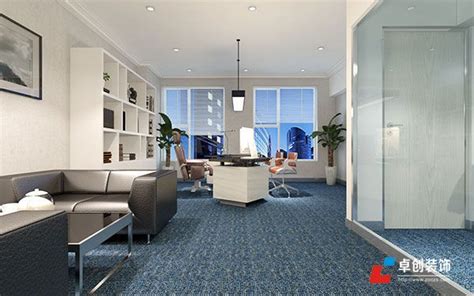 合肥200平办公室装修设计装修案例效果图-地产公司-卓创建筑装饰