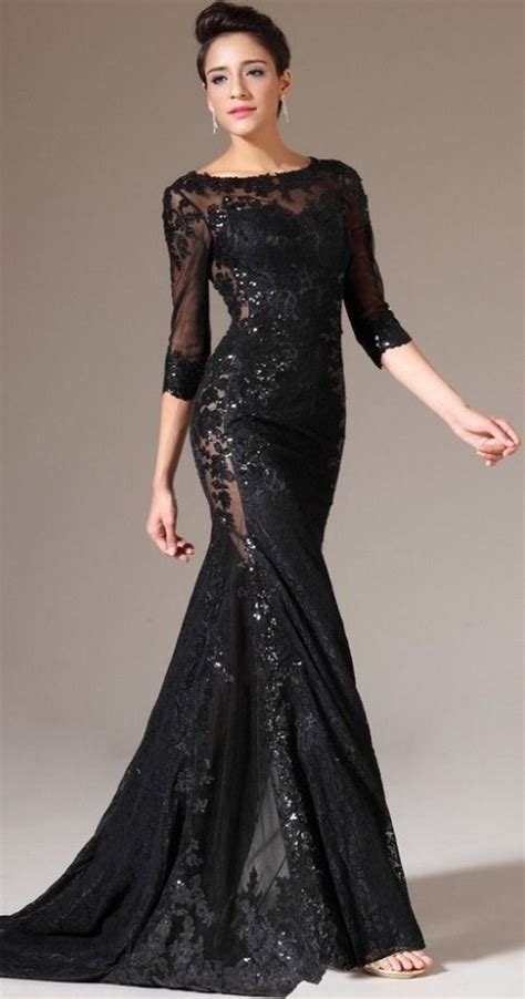 black long sleeve wedding dress