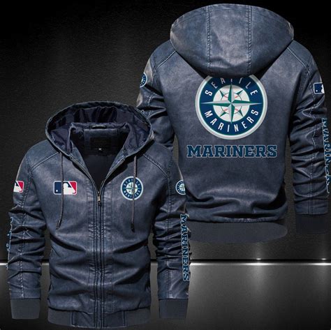 Seattle Mariners Hooded Leather Jacket 9034 – Nousty