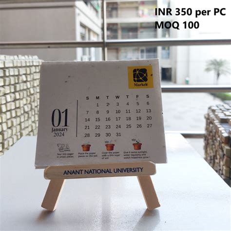 Recycled | Plantable | Eco Friedly Calendar with Wooden Stand | Jute P ...