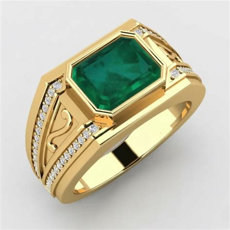 Men’s Emerald Lab Grown Diamond Chase Ring | Hyderabad | Siyari