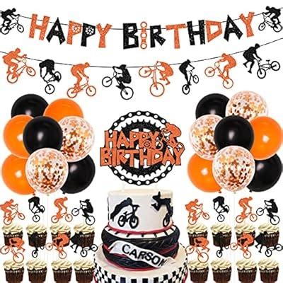 Funmemoir Bike Birthday Party Decorations Orange and Black India | Ubuy