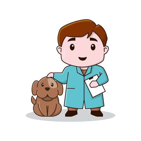 Little Cute Animal Doctor Veterinarian Dog Puppy Cartoon Pet Health ...