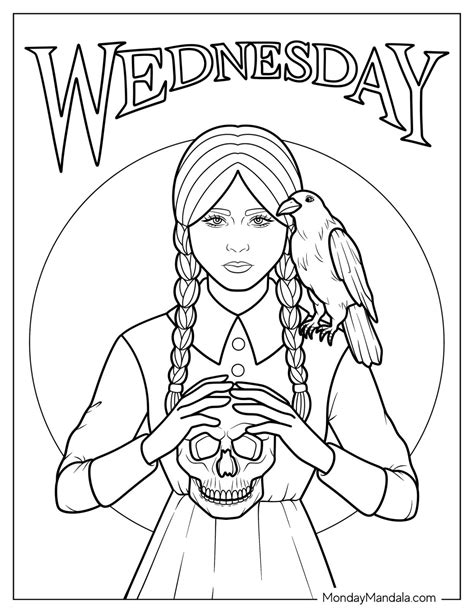 Wednesday Coloring Pages Easy Printable [2025]