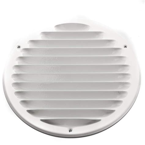Vent Systems 8" White Soffit Vent Cover - Round Air Vent Louver - Grill ...