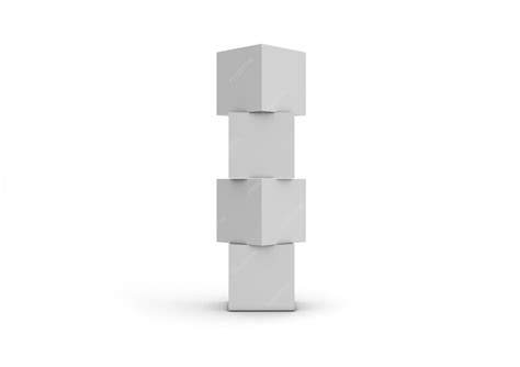 3d illustration of a blank cubes display or totem for action at the ...