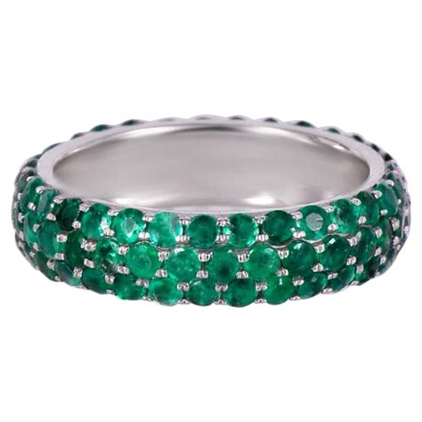 Emerald Diamond Gold Eternity Ring For Sale at 1stDibs | emerald and ...