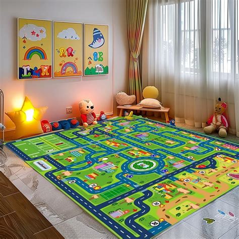 Amazon.com: Large Kids Carpet Play Mat Rug for Playroom, 48'' x 71'’ Car Rugs Mat for Kids Toy ...