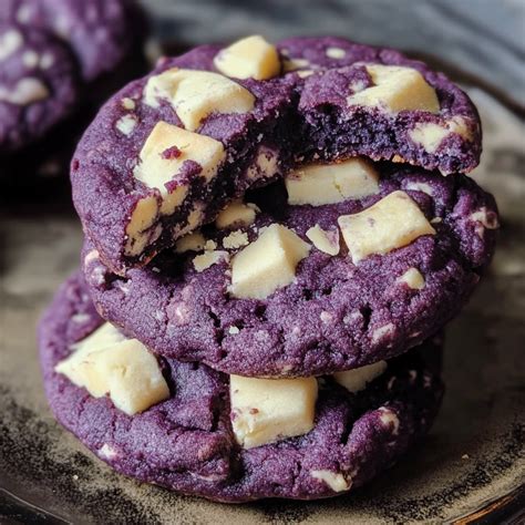 Chunky Ube Cookies Recipe (Levain-Style) - MyWorldWideRecipe