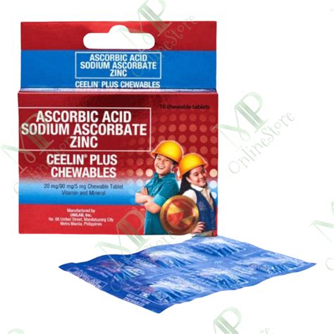 Ceelin Plus Chewables Vitamin C with Zinc 10 tabs | Ceelin Chewables 60tabs | Lazada PH