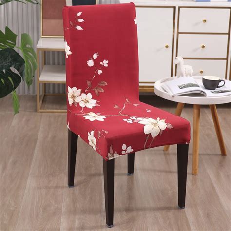 Buy Red White Jasmine Flowers Chair Covers Set Online – HOKIPO | Har ...