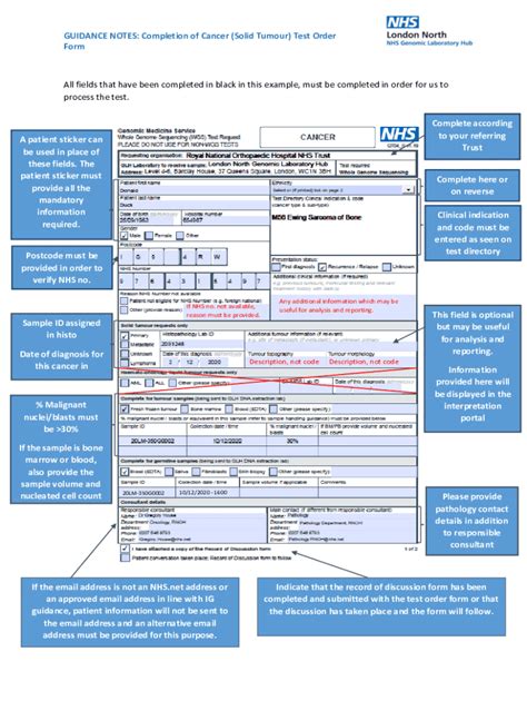 Fillable Online Completion of Cancer (Solid Tumour) Test Order Form Fax ...
