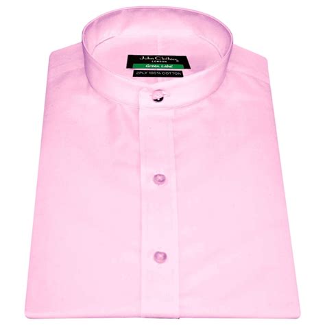 Mens Light Pink Banded Collar Shirt/ Mandarin Style Collar/ Grandfather ...