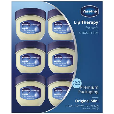 Amazon.com : Vaseline Lip Therapy 6-Pack – Mini Lip Balm for Healing ...