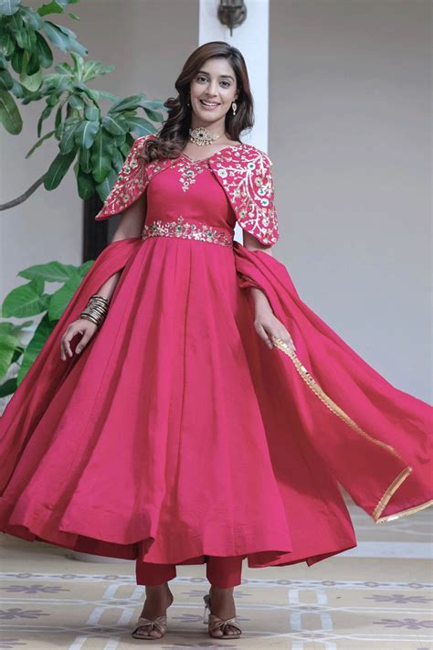 Heavy Flair Anarkali Pink Gown For Reception - Anaya Designer Studio