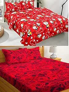 PLEDGE CREATIONS® Microfiber 212 TC King Size Double Bedsheets Combo ...