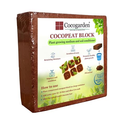 Cocogarden Cocopeat Block for Plants 5kg - Organic Coco Peat Brick ...