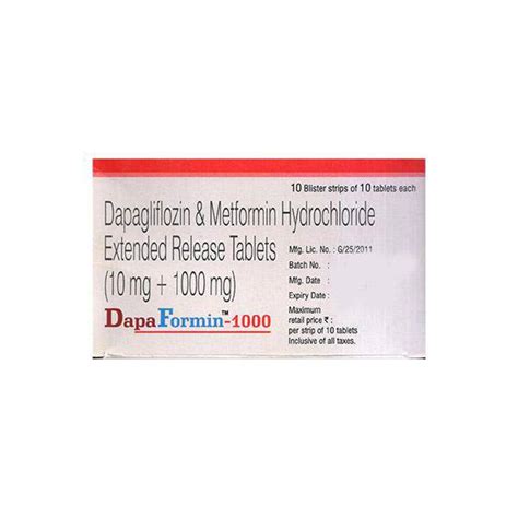 DAPAFORMIN 1000 Tablet 10's | ANJANI MEDICAL