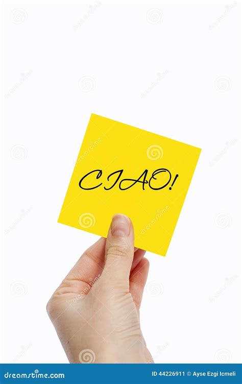 Ciao Hello in Italian Language Stock Image - Image of note, hello: 44226911