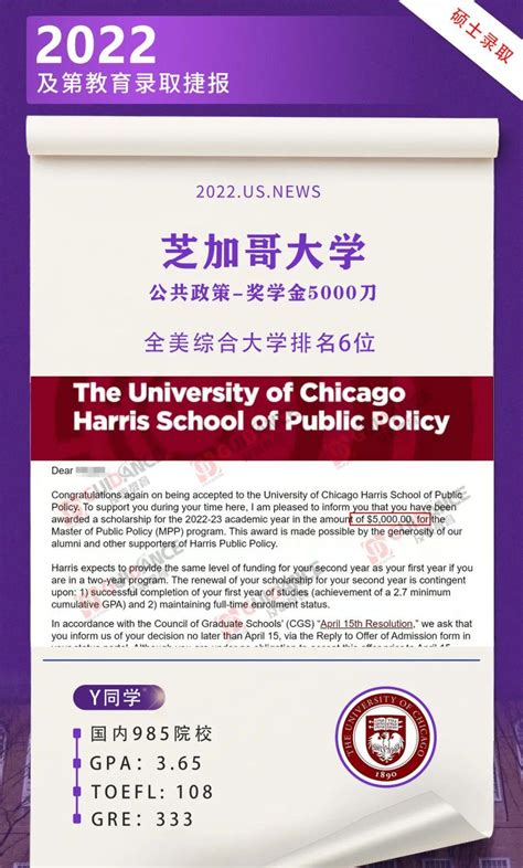 美国名校芝加哥大学公共政策硕士项目录取—及第留学 - 知乎