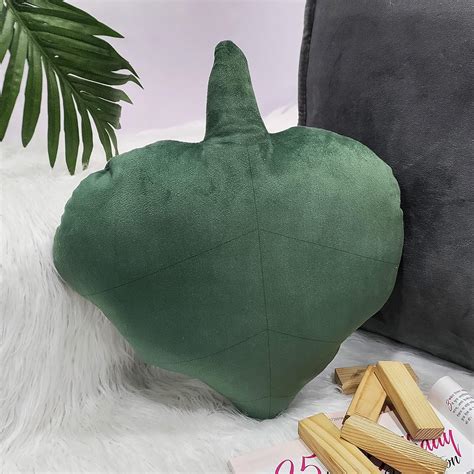 STITCHNEST Soft Stuffed Plush Green Leaf Shape Soft Pillow Home ...