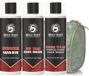 Mister Beard Beard Wash,De Tan Facewash,Neem Tulsi Facewash Price in ...