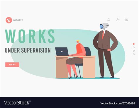 Work under supervision corporate control landing Vector Image