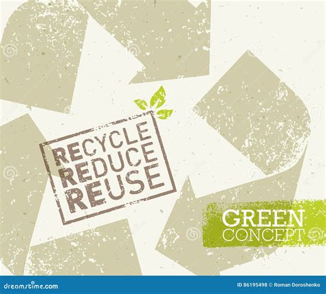 Go Green Recycle Reduce Reuse Eco Poster Concept. Vector Creative ...