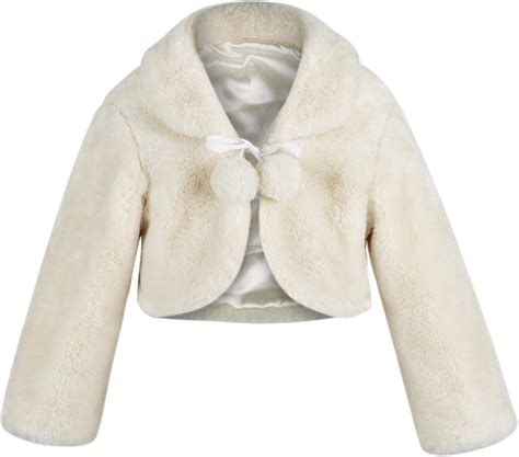 Buy SK Studio Girls Princess Faux Fur Flower Bolero Shrug Party Wedding ...