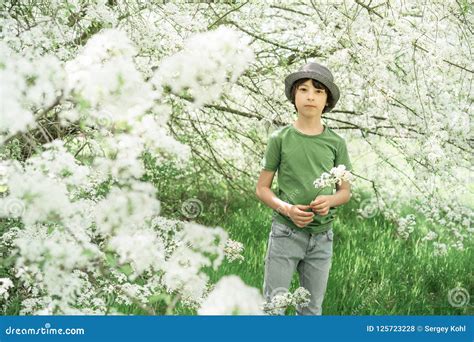 Portrait of a Boy in a T-shirt Stock Photo - Image of background ...