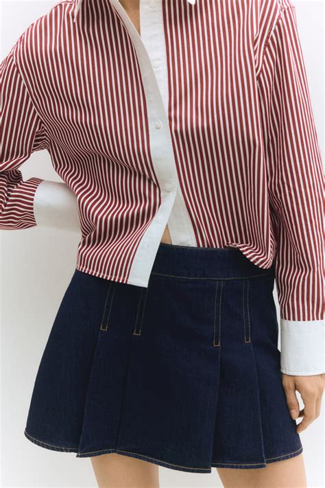 Women's Dark denim blue Pleated skort | H&M IN